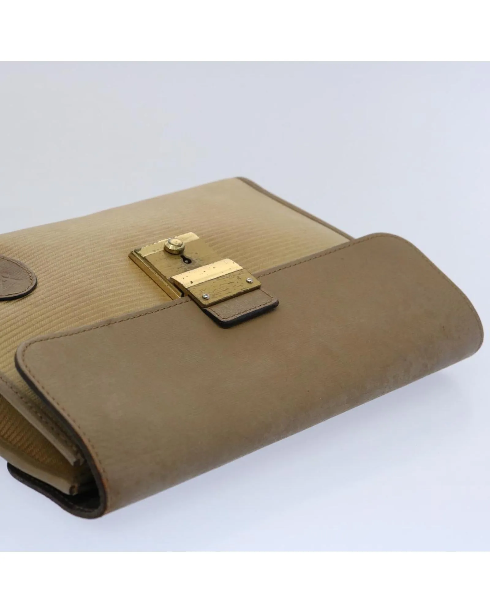 Chic Beige Leather Clutch Bag