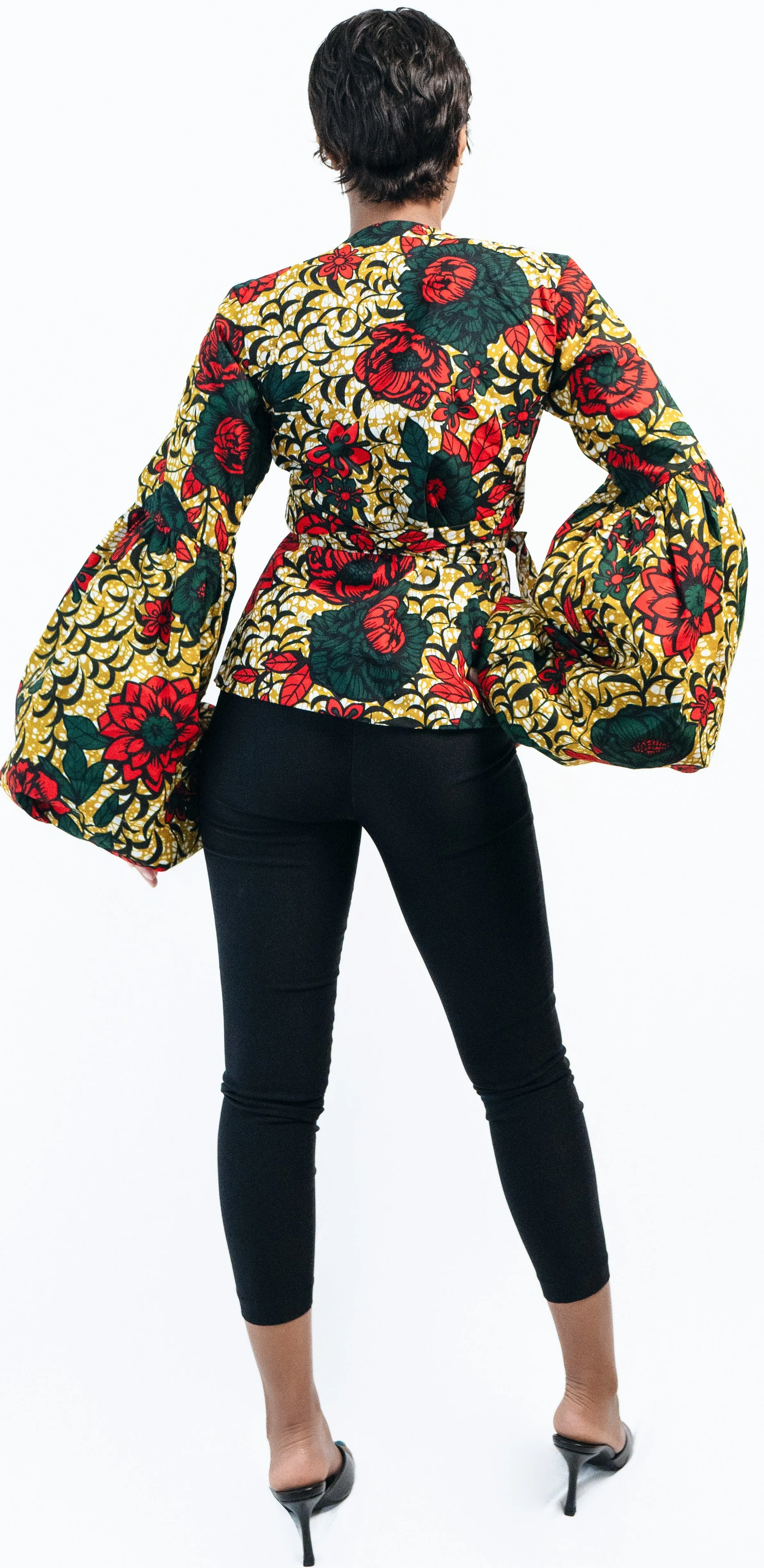 Chika Multicolour Long Sleeve Wrap African Print Shirt