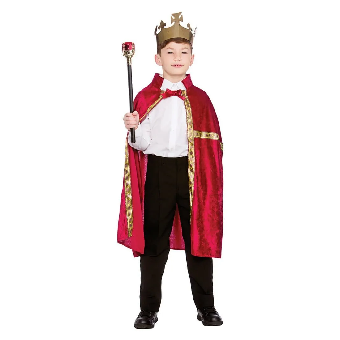 Childrens Burgandy Deluxe King Queen Robe & Crown Accessory