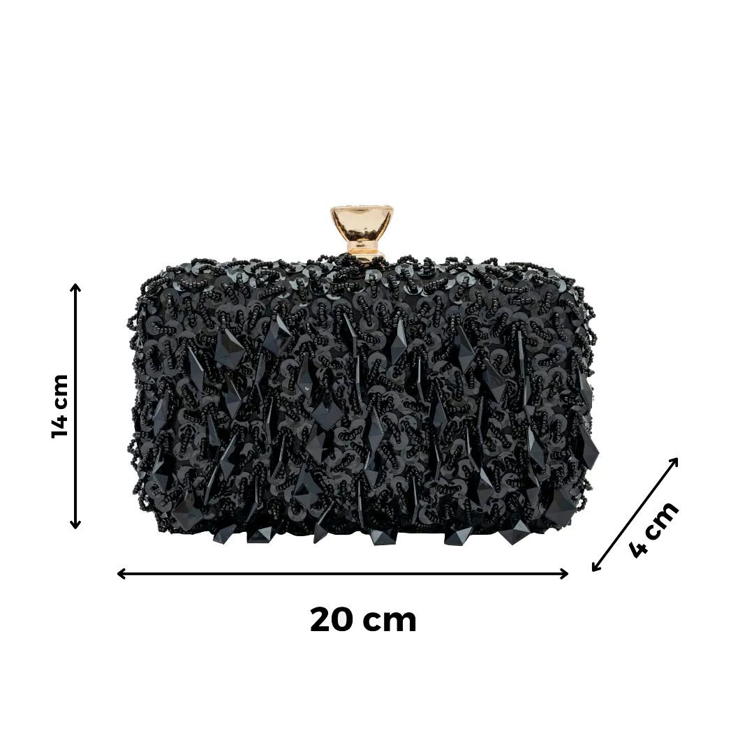 Chokore Embellished Evening Clutch/Handbag (Black)