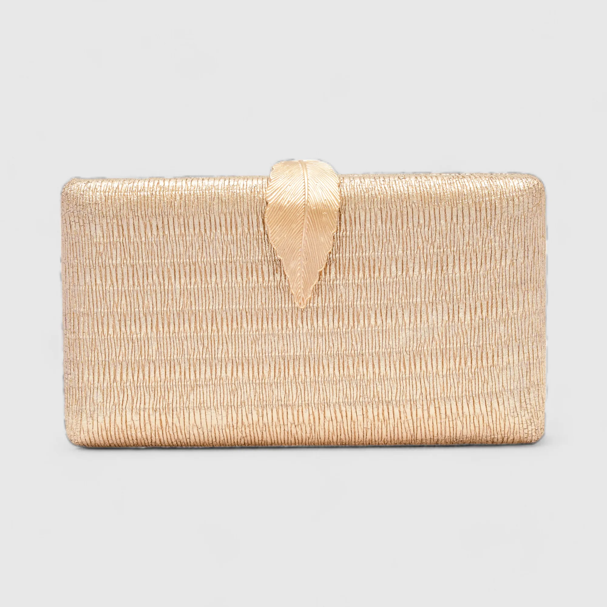 Chokore Shimmery Leaf Clutch/Handbag (Champagne)