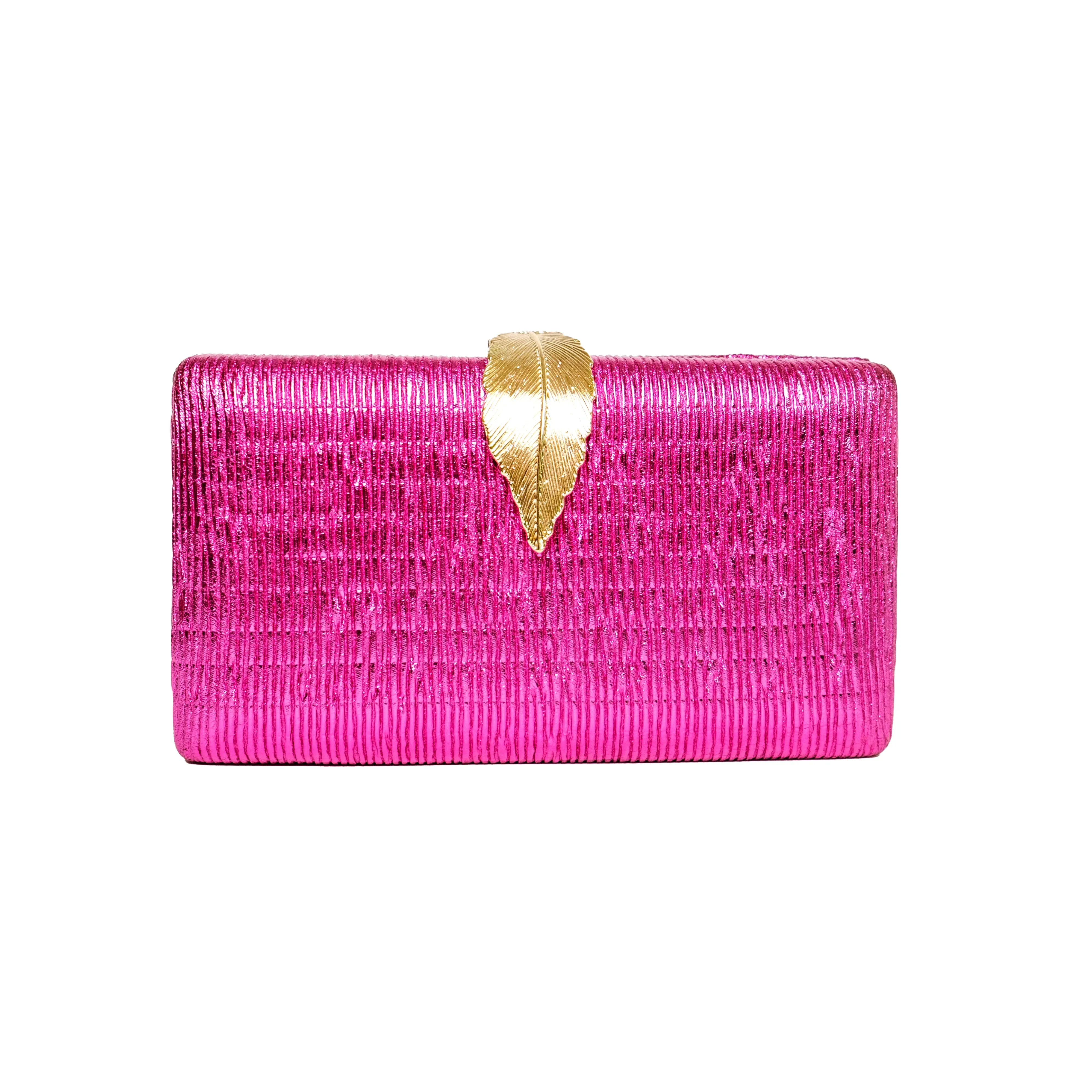 Chokore Shimmery Leaf Clutch/Handbag (Pink)