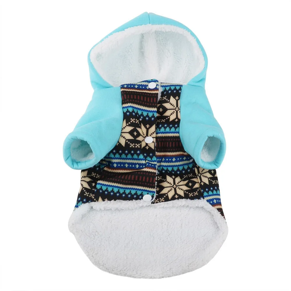 Classic Snowflakes With Ethnic Lining Puppy Jacket