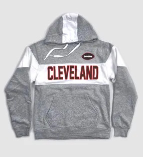 Cleveland Football Grey Stripe Hooded Sweatshirt