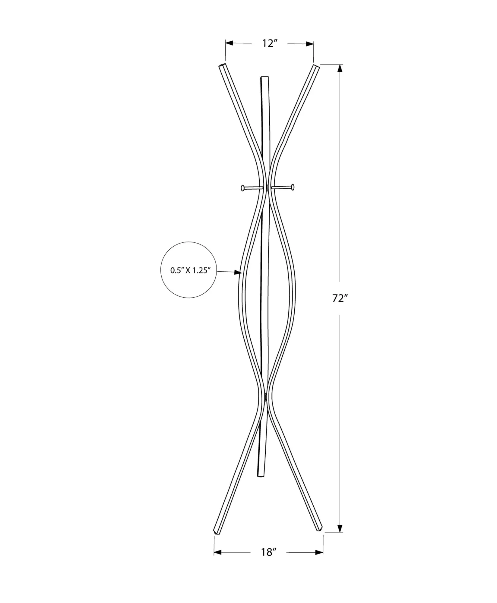 Coat Rack - 72"H / Cappuccino Metal Contemporary Style