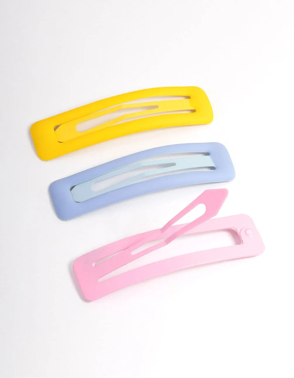 Coated Pastel Square Bubble Hair Clips Pack