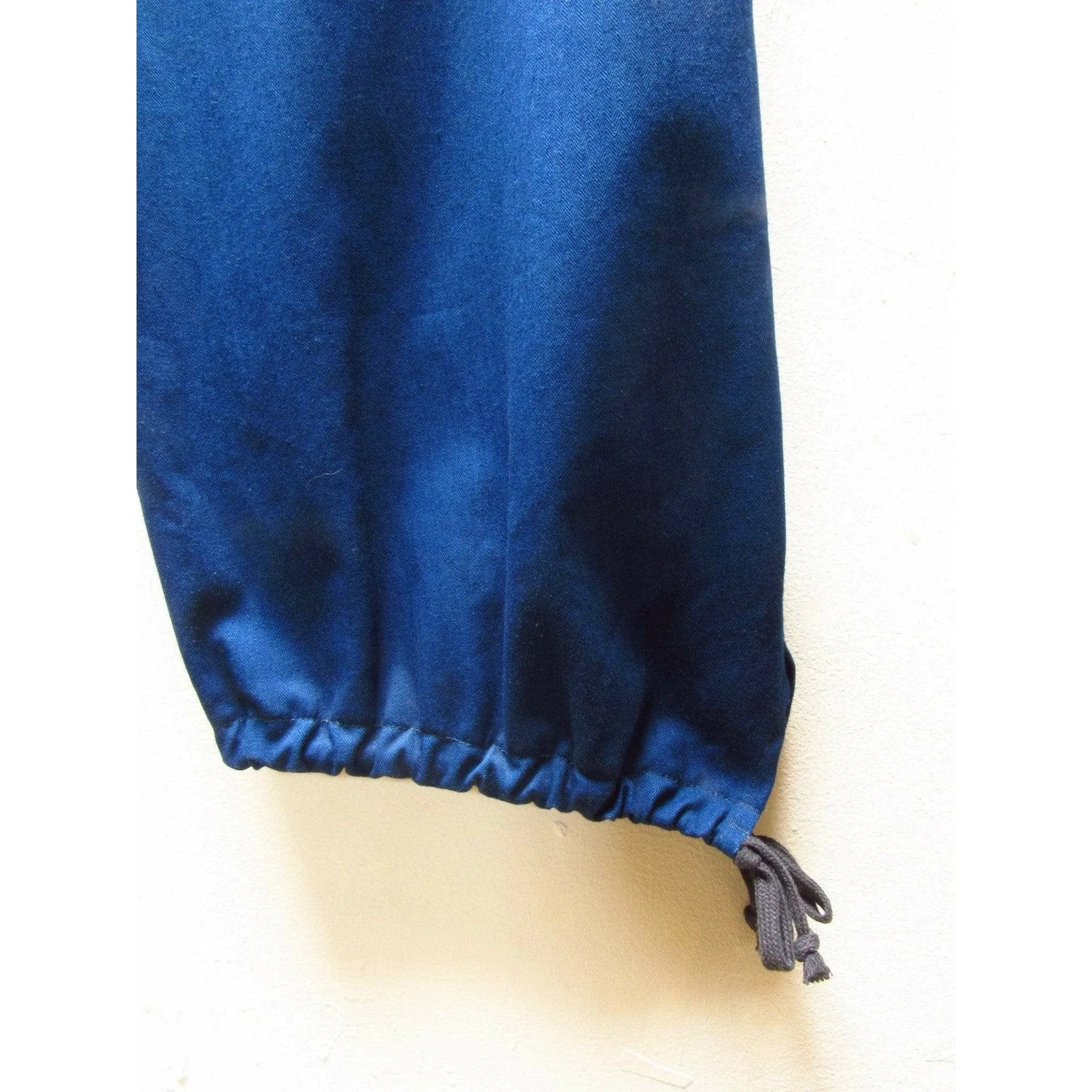 Comme Des Garçons Blue Cotton Drawstring Pants