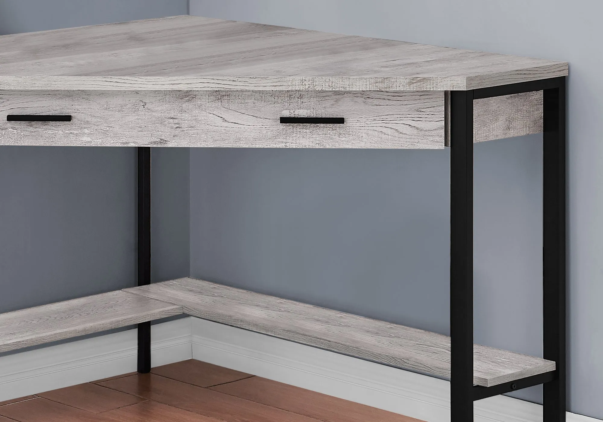 Computer Desk - 42"L / Grey Reclaimed Wood Corner