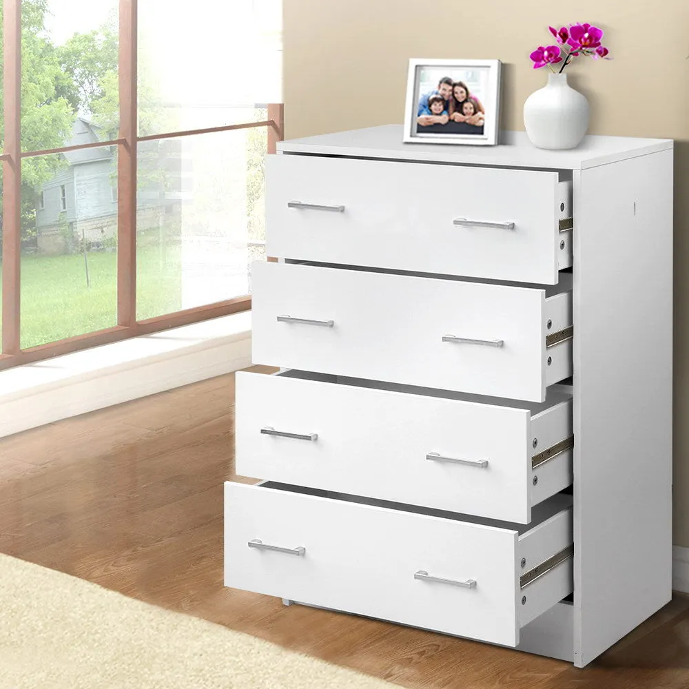 Contemporary 4-Drawer Tallboy, Anti-Rust Metal Runners - Artiss