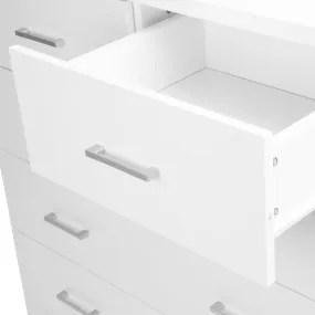 Contemporary 6 Drawer Tallboy, White Finish - Artiss