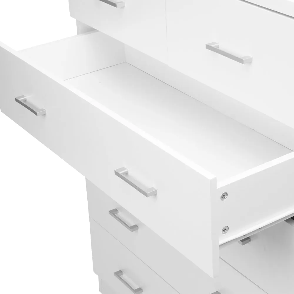 Contemporary 6 Drawer Tallboy, White Finish - Artiss