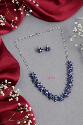 Contemporary Blue Floral Choker