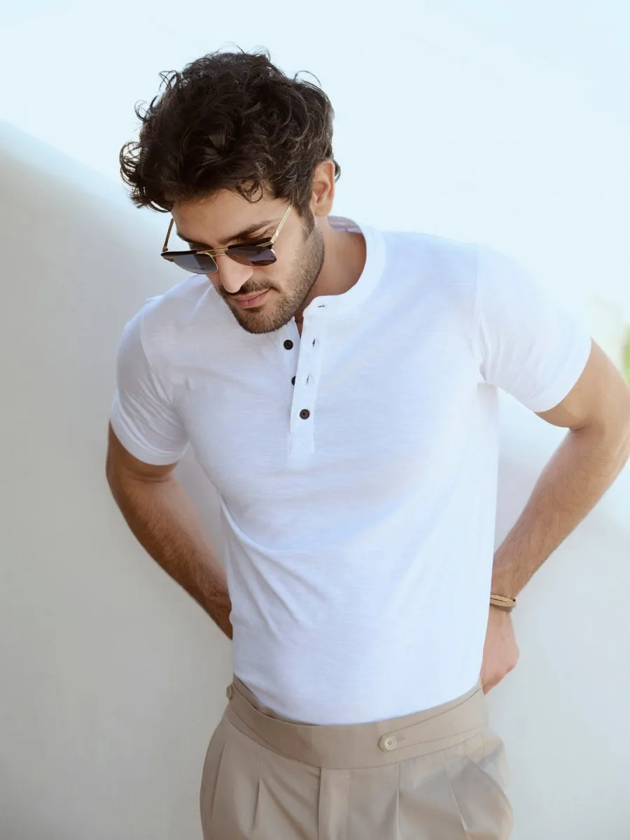 Cotton Henley T-shirt - Wisp