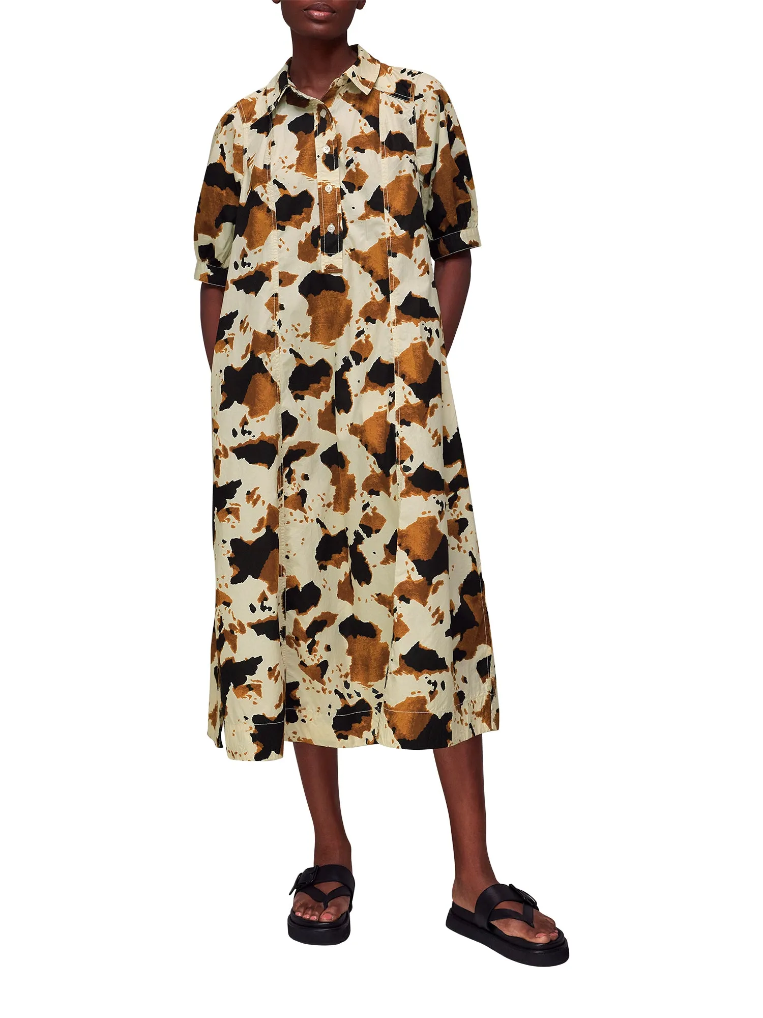 Cow Print Shirt Dress