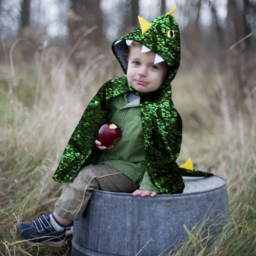 Dragon Toddler Cape Green Metallic