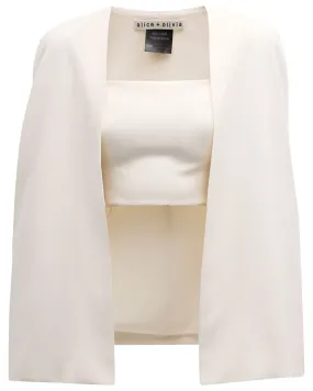 Ecru Marica Square Neck Cape Top