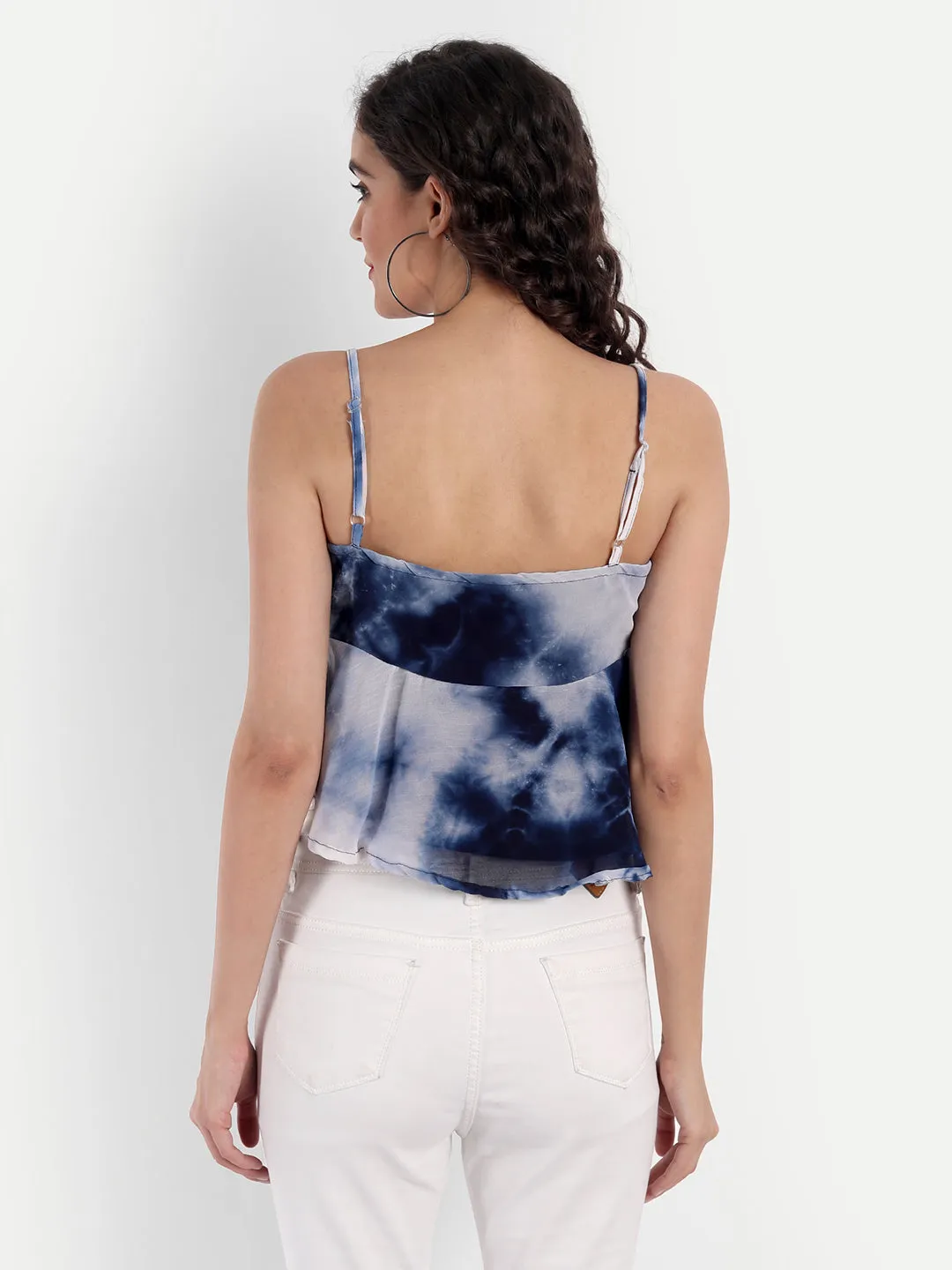 Edith blue tie & dye top