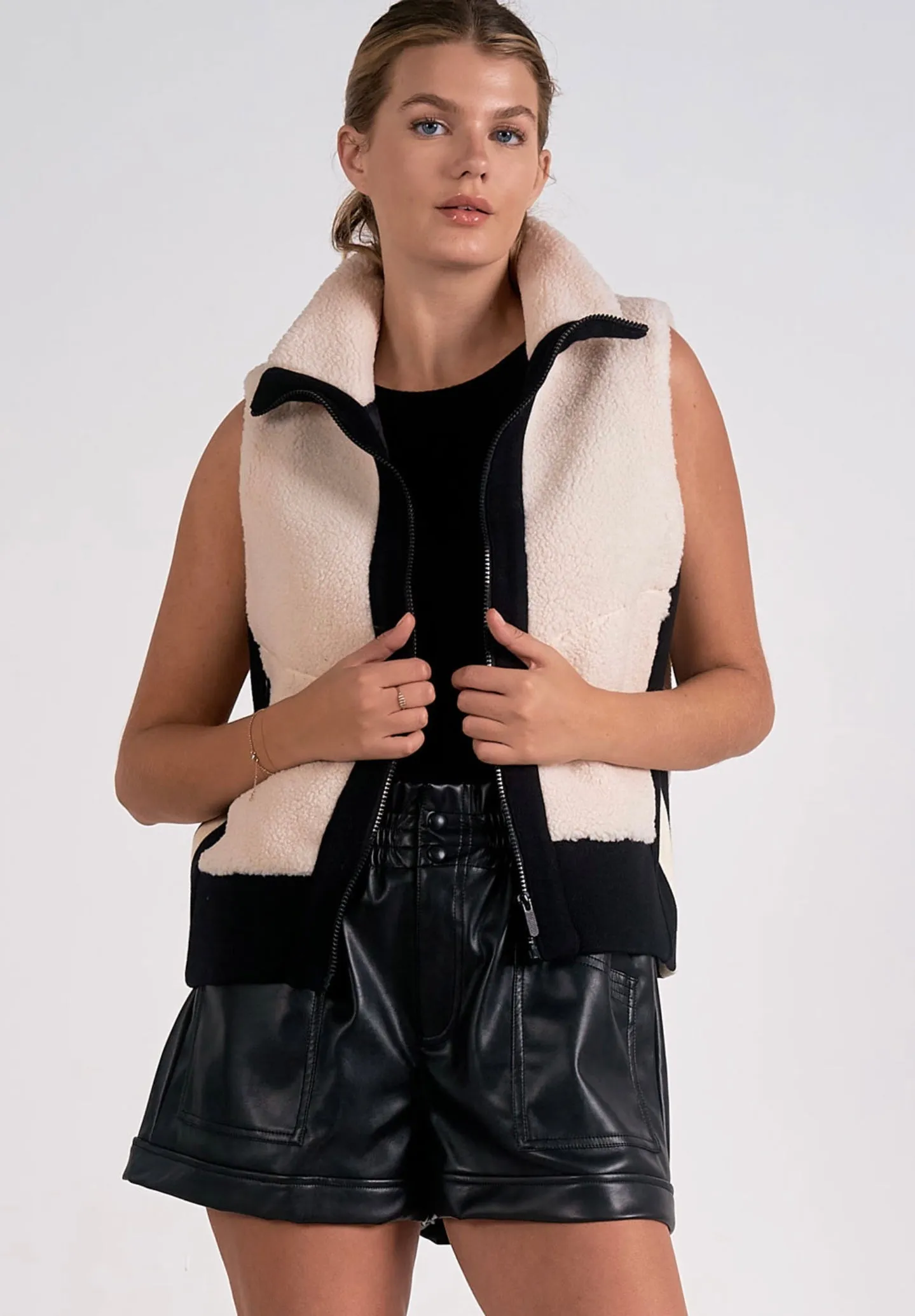 Emily Zip Up Sherpa Vest