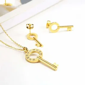 Enchanted Key Necklace with Earring Set