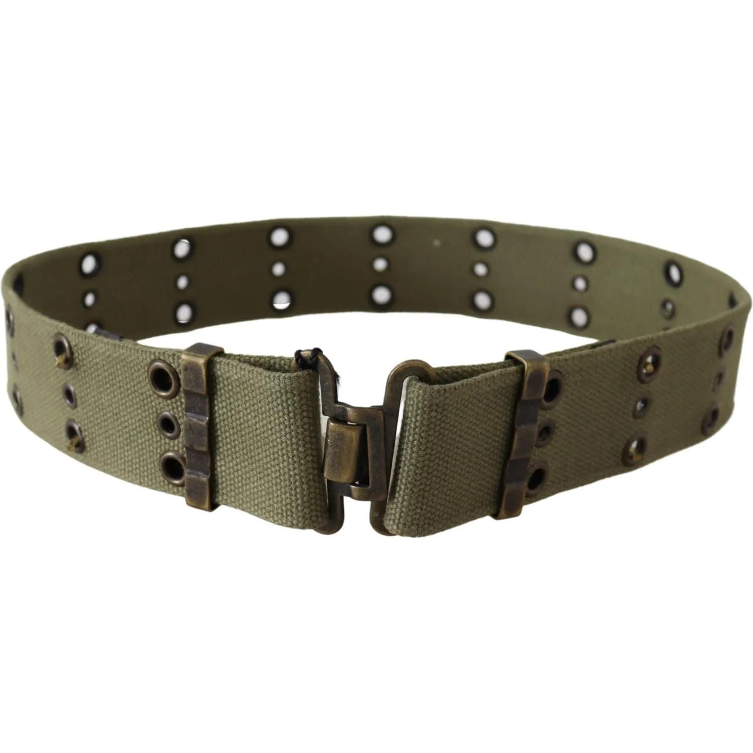 Ermanno Scervino Chic Army Green Cotton Waist Belt