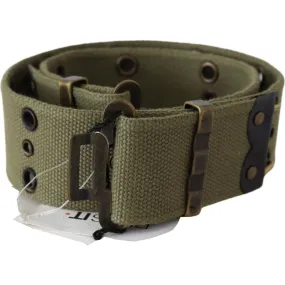 Ermanno Scervino Chic Army Green Cotton Waist Belt