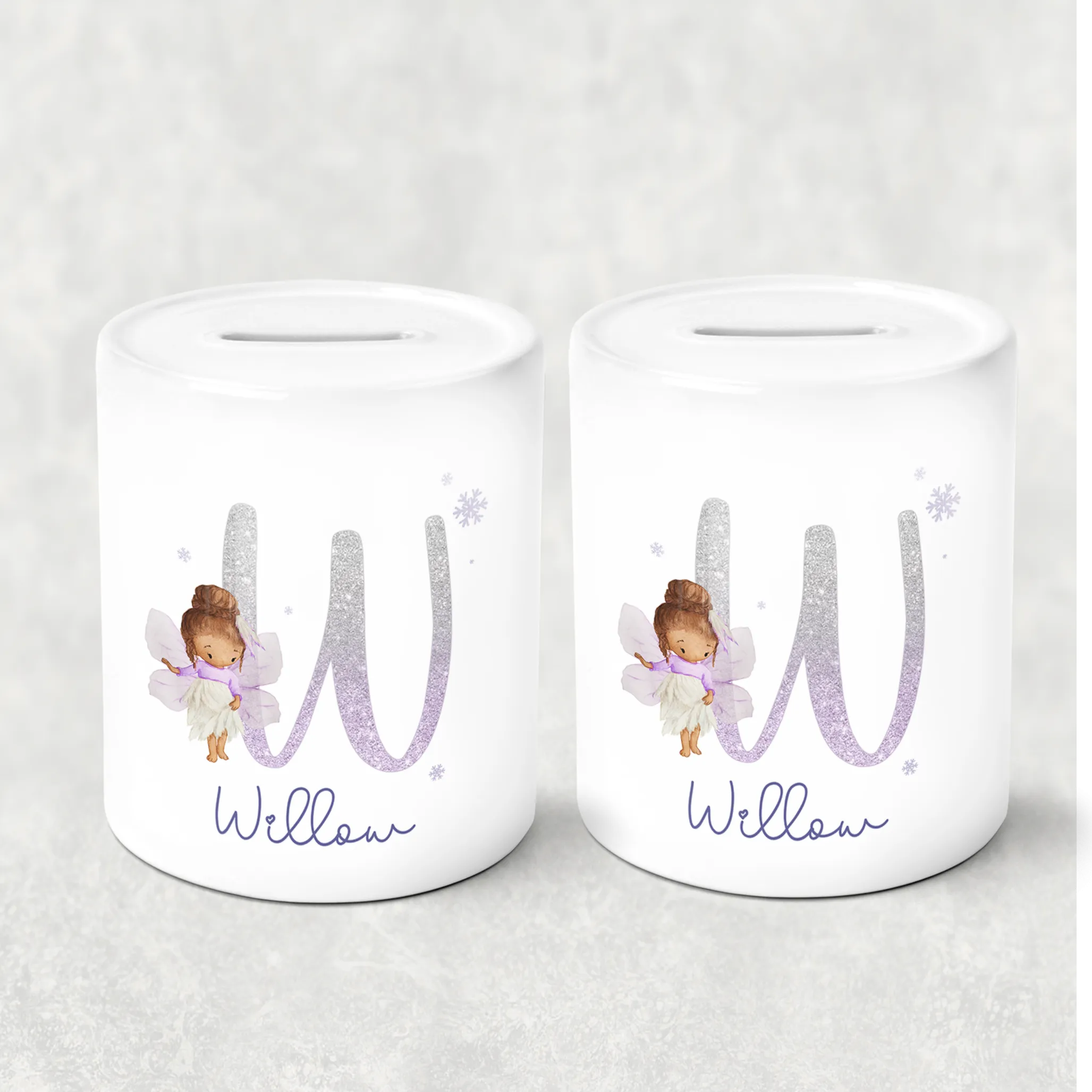 Fairy Glitter Alphabet Personalised Money Savings Pot