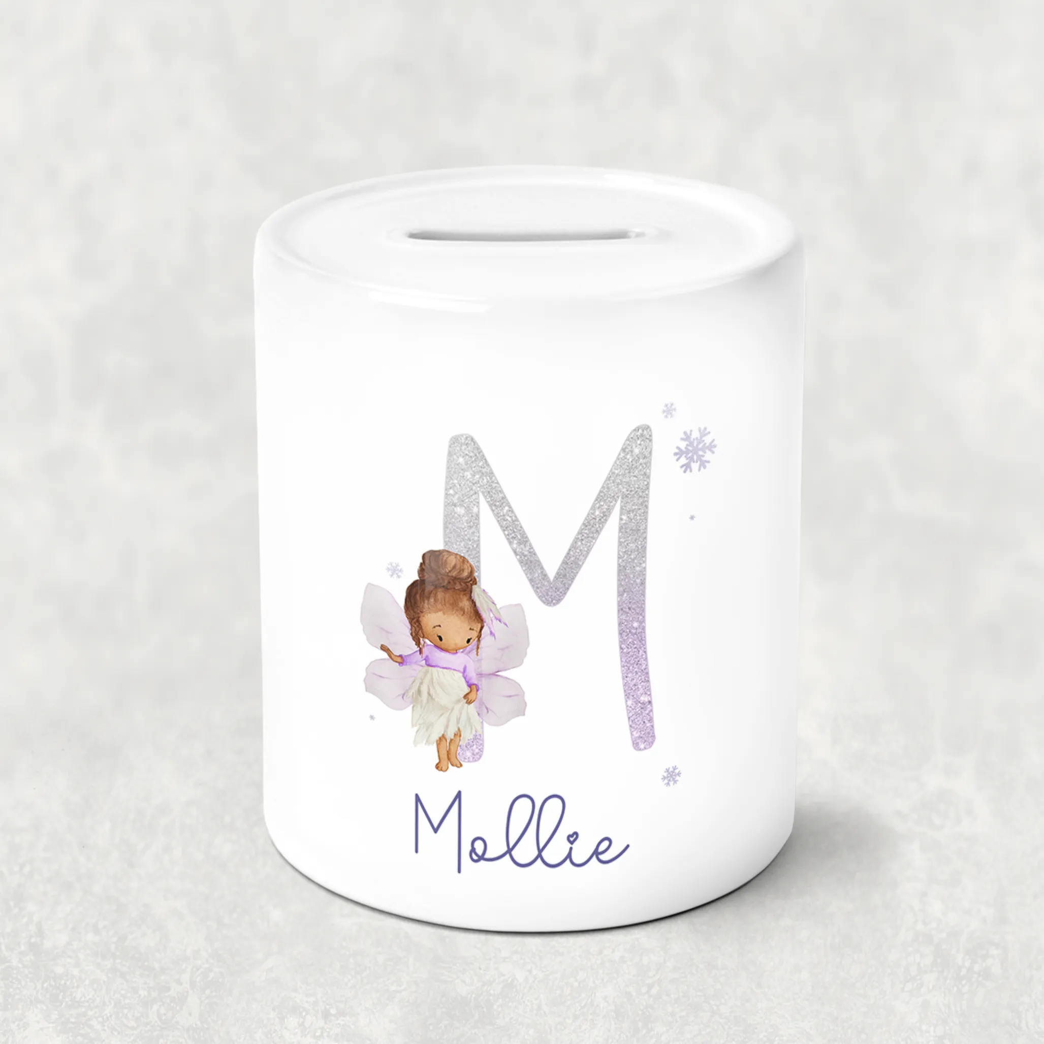 Fairy Glitter Alphabet Personalised Money Savings Pot