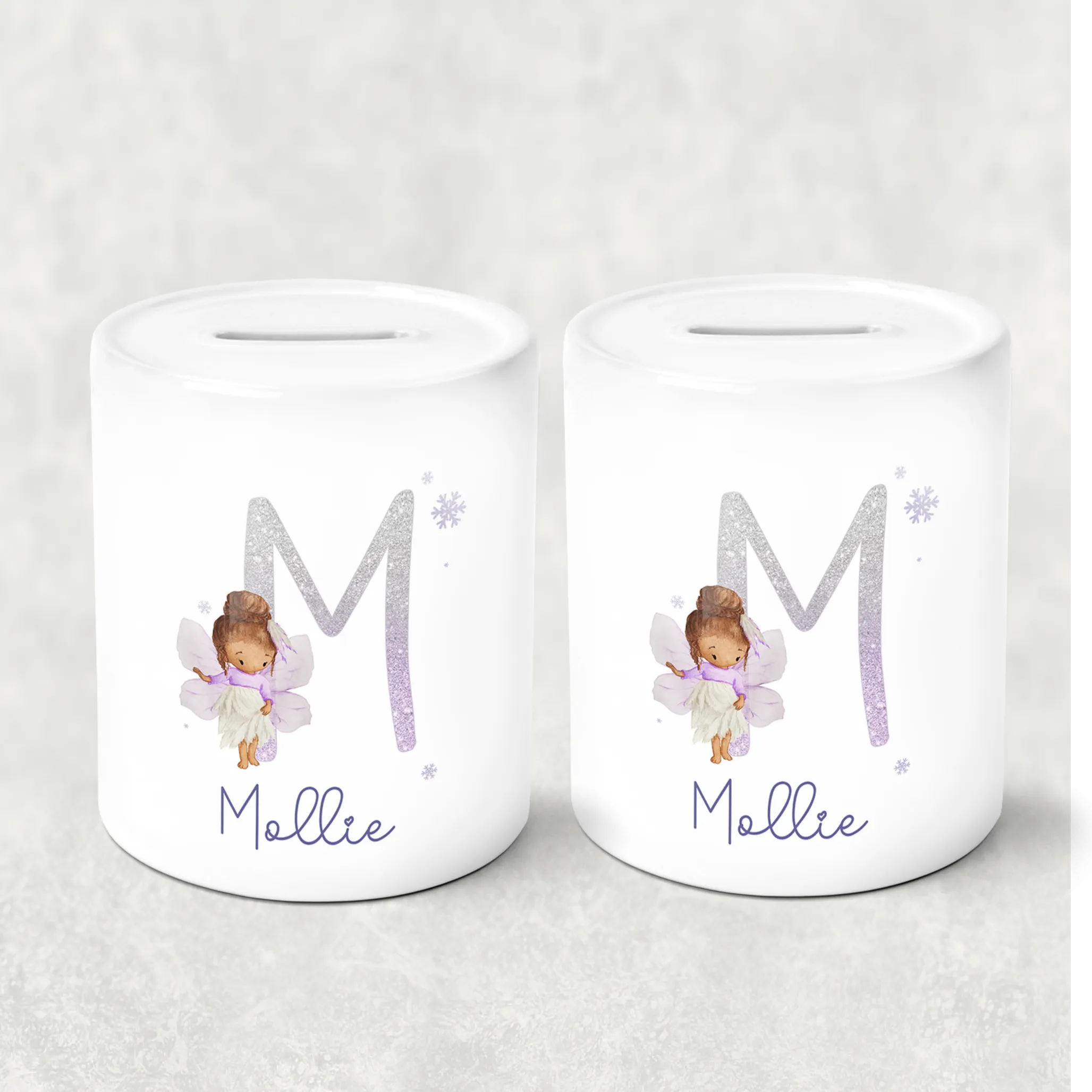 Fairy Glitter Alphabet Personalised Money Savings Pot