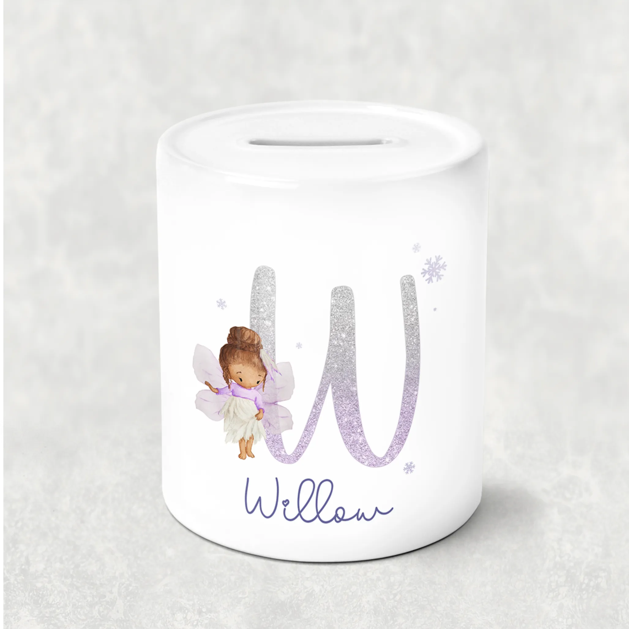 Fairy Glitter Alphabet Personalised Money Savings Pot