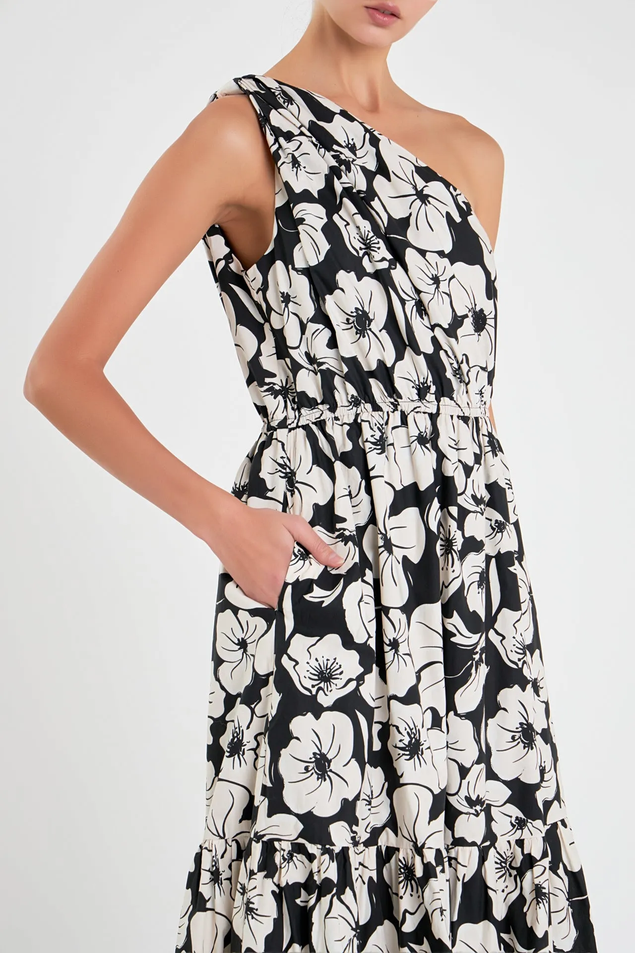 Floral One Shoulder Long Dress