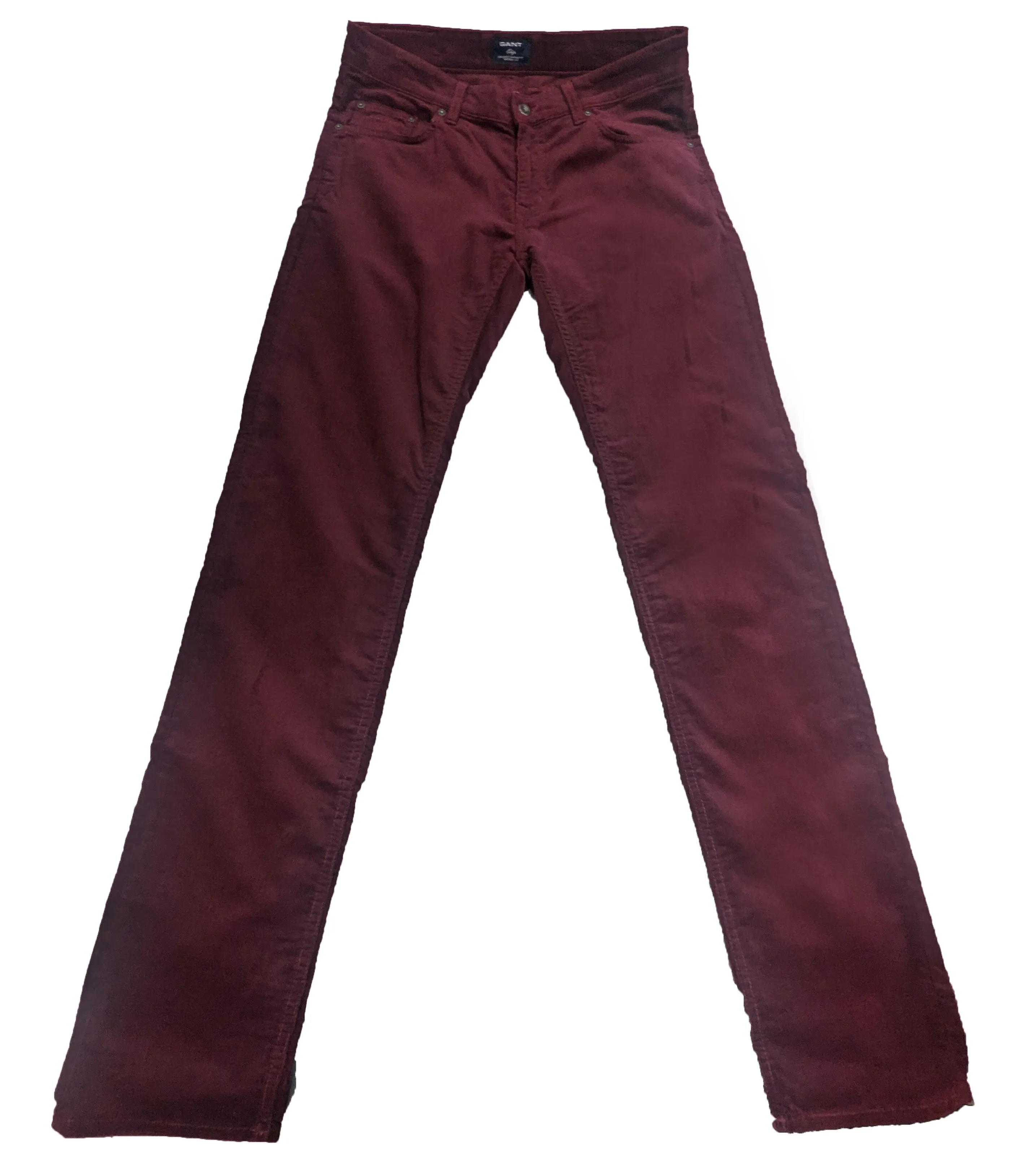 GANT Men's Burgundy Slim Straight Corduroy Jeans 1000808 Size 32/34