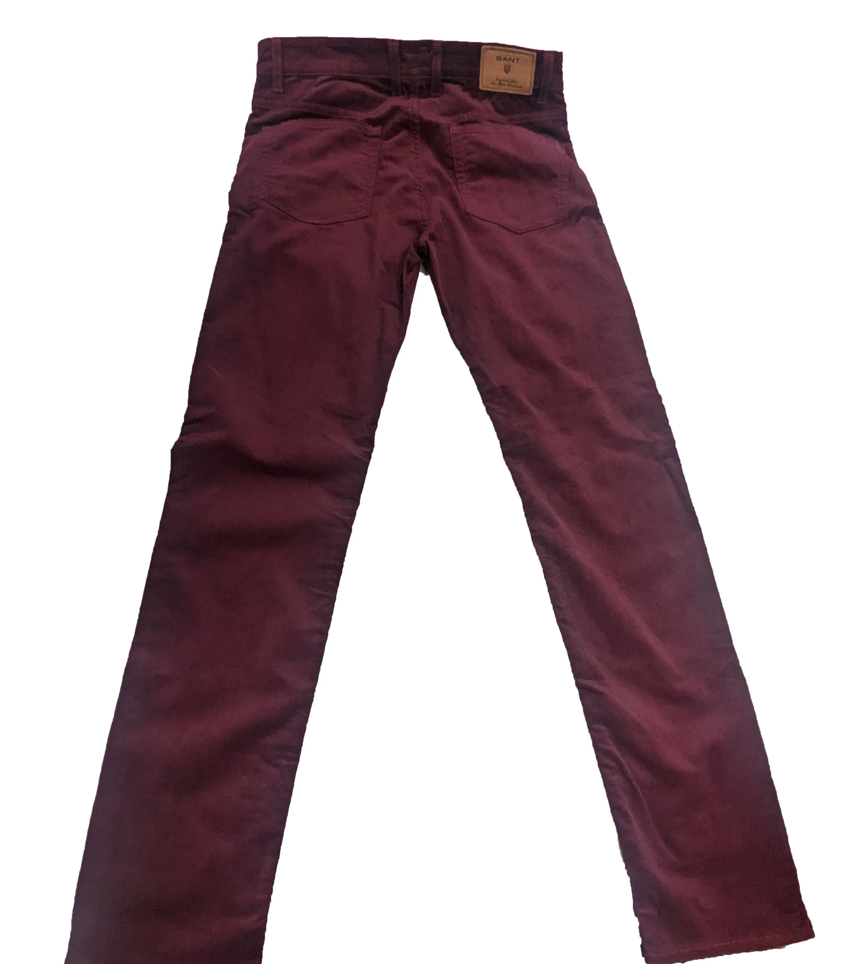 GANT Men's Burgundy Slim Straight Corduroy Jeans 1000808 Size 32/34