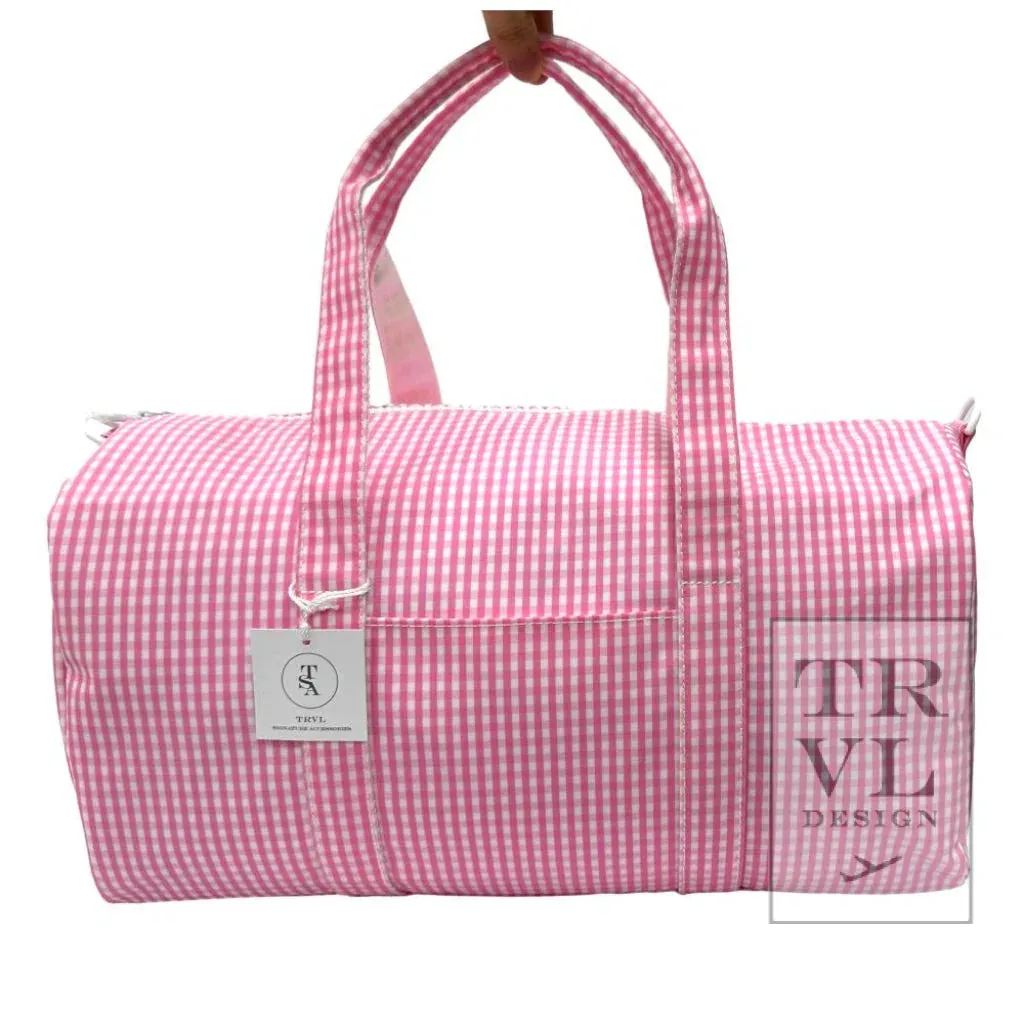 Gingham Weekender Duffle Bag