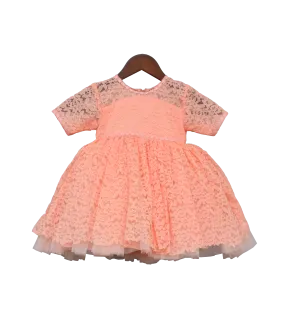 Girls Peach Shanti Layer Frock