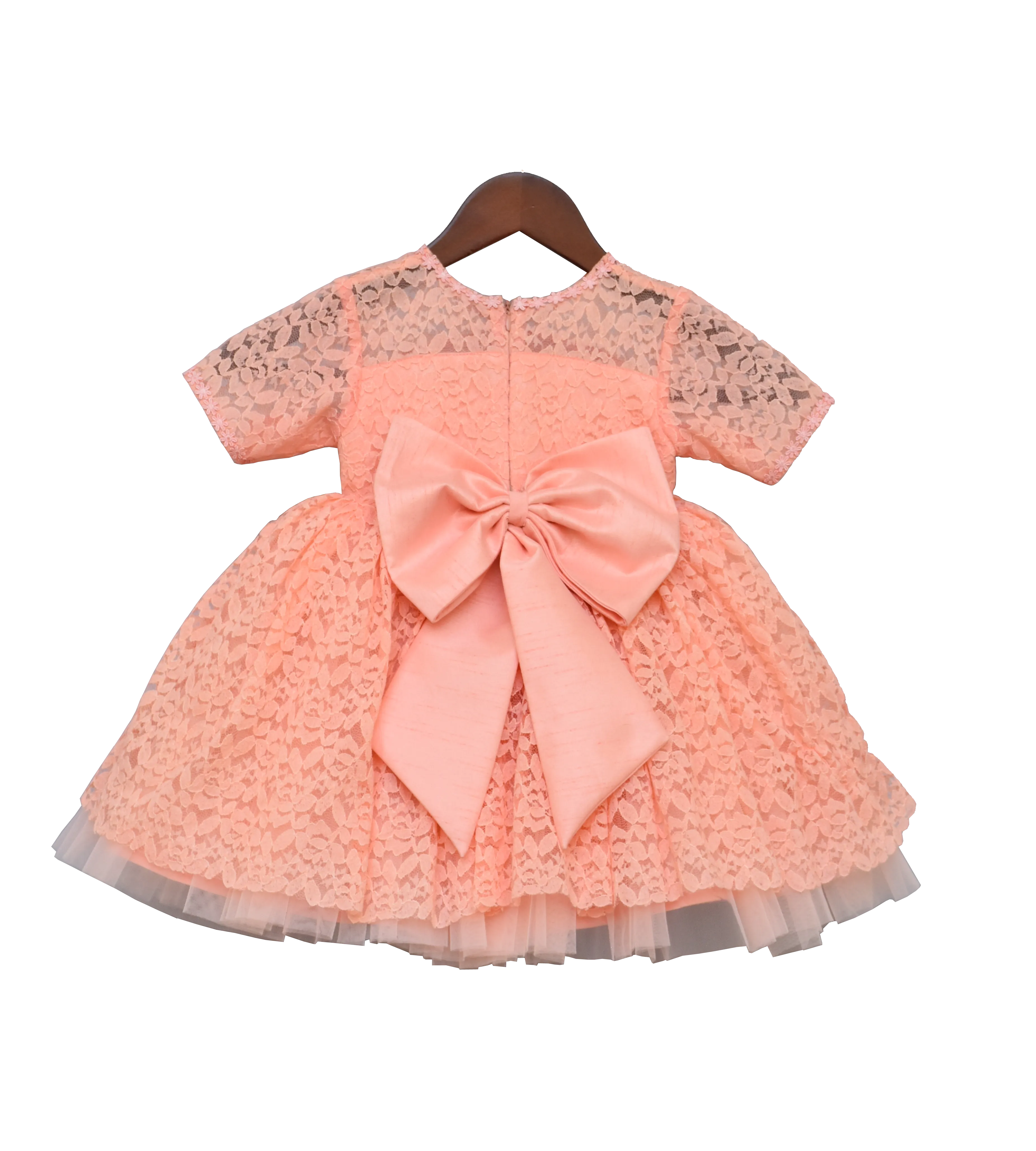 Girls Peach Shanti Layer Frock