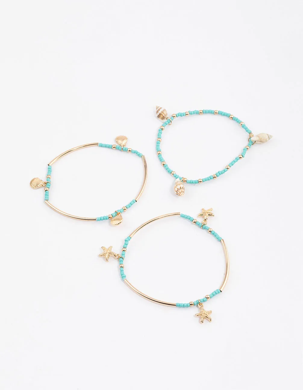 Gold Bold Bar Starfish Adjustable Bracelet