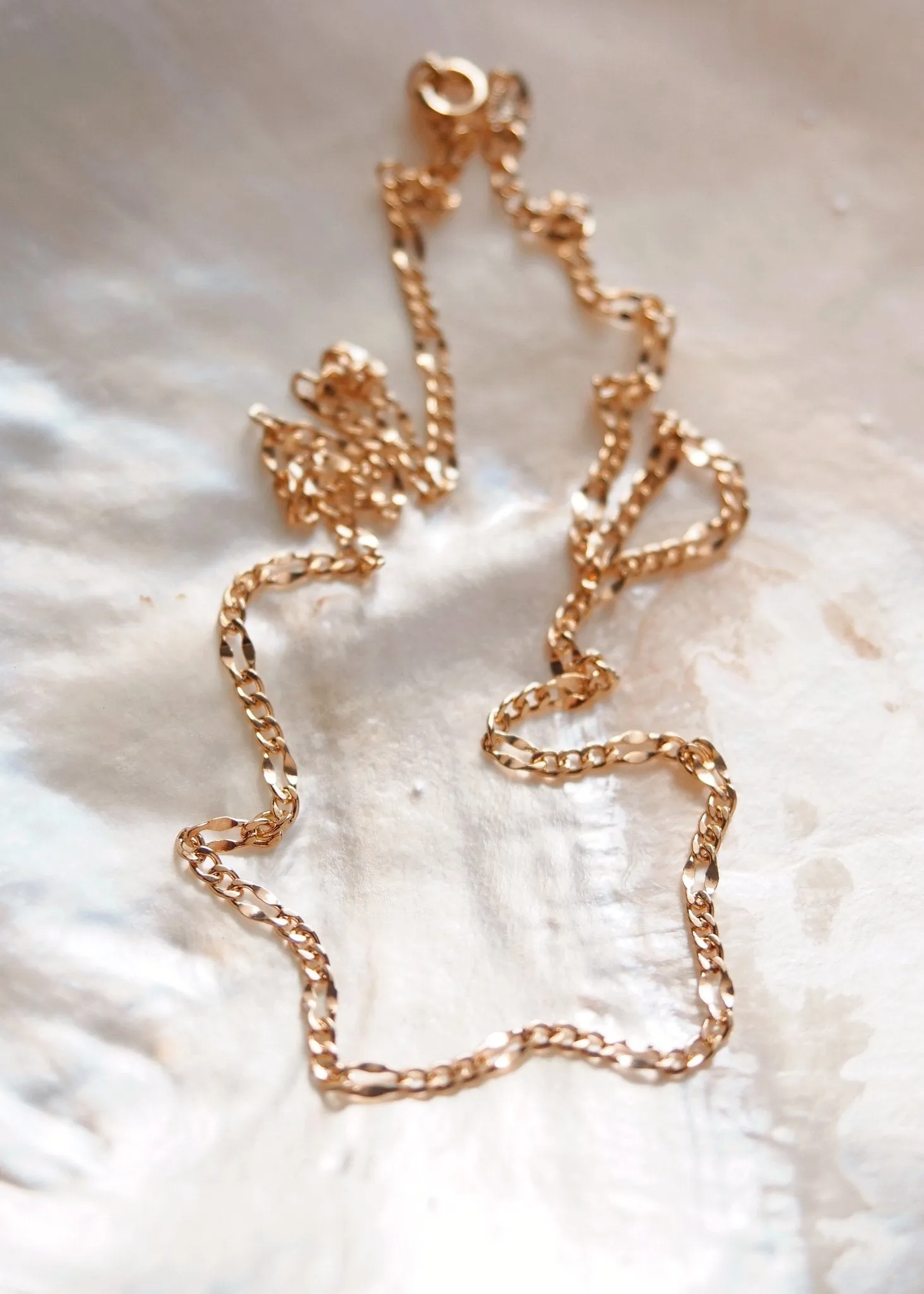 Gold Filled Dapped Figaro Chain Necklace - Kaile'a