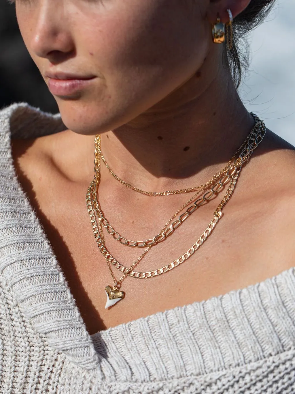 Gold Filled Dapped Figaro Chain Necklace - Kaile'a