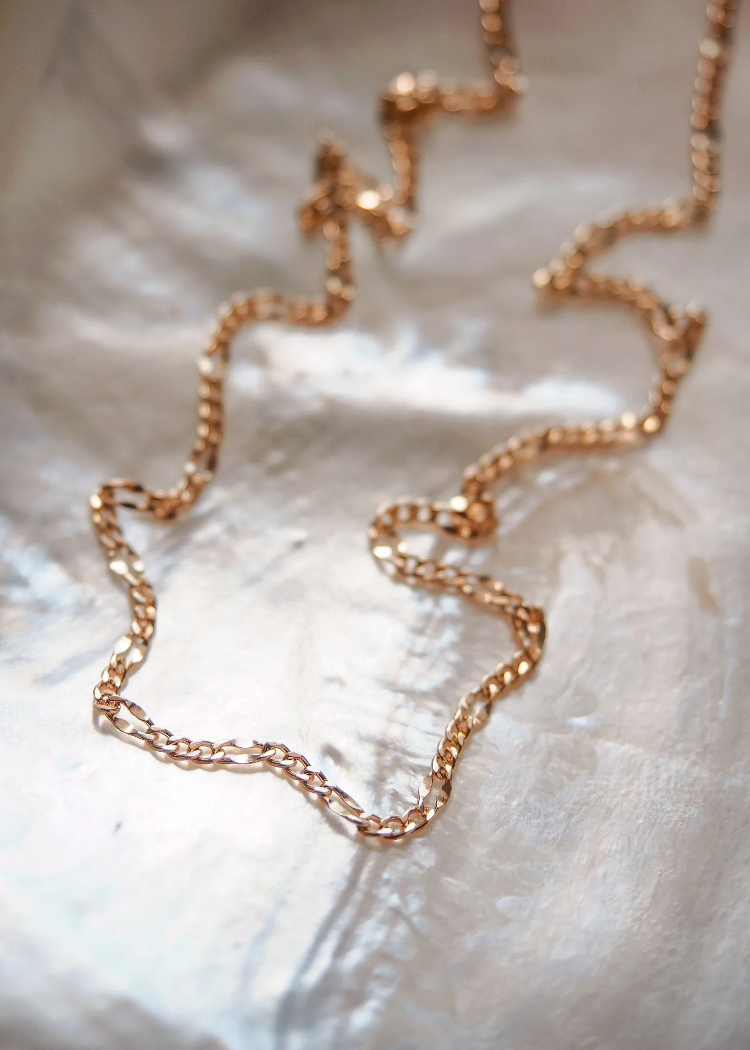 Gold Filled Dapped Figaro Chain Necklace - Kaile'a