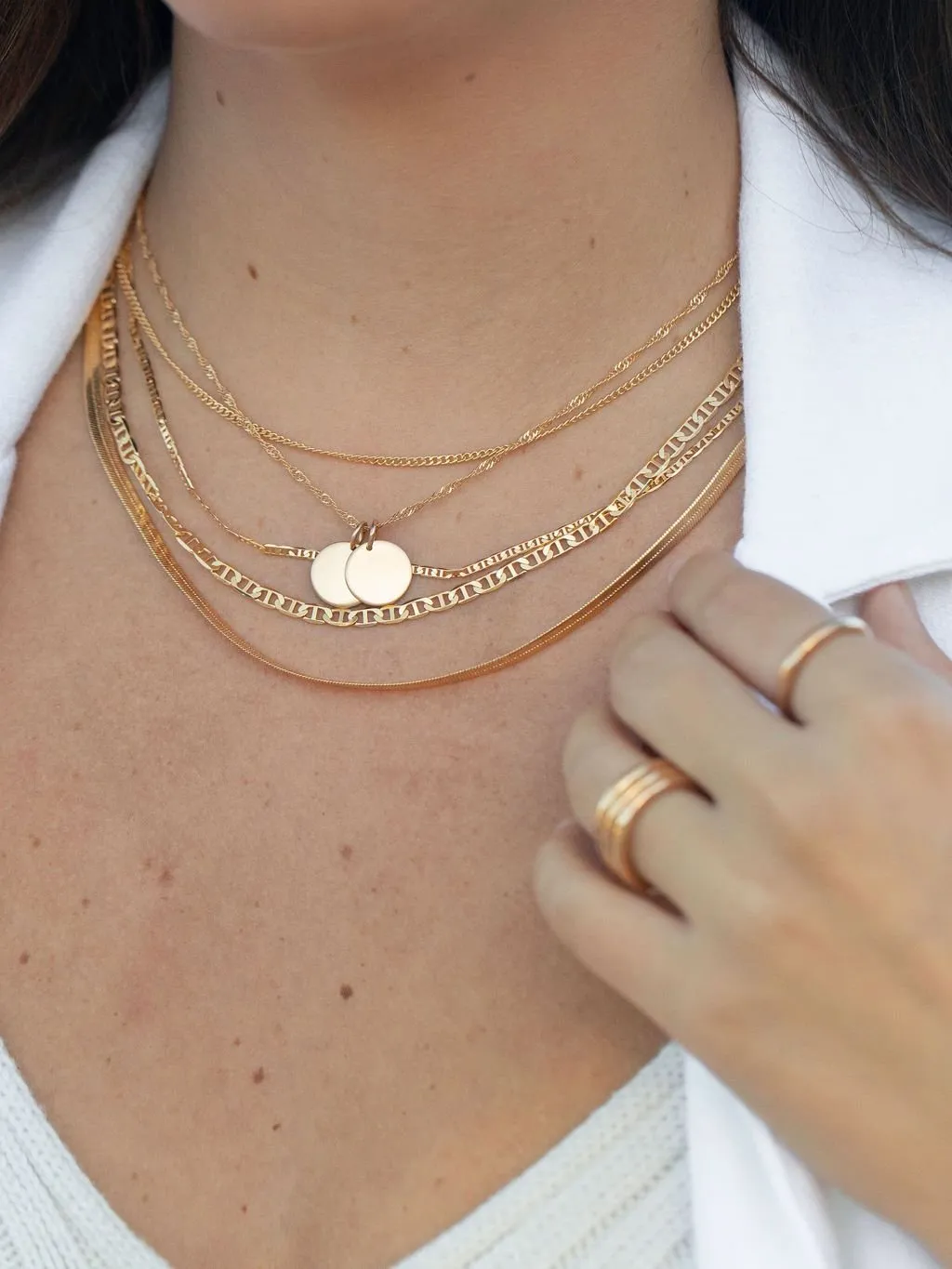 Gold Filled Singapore Chain Necklace - Luana