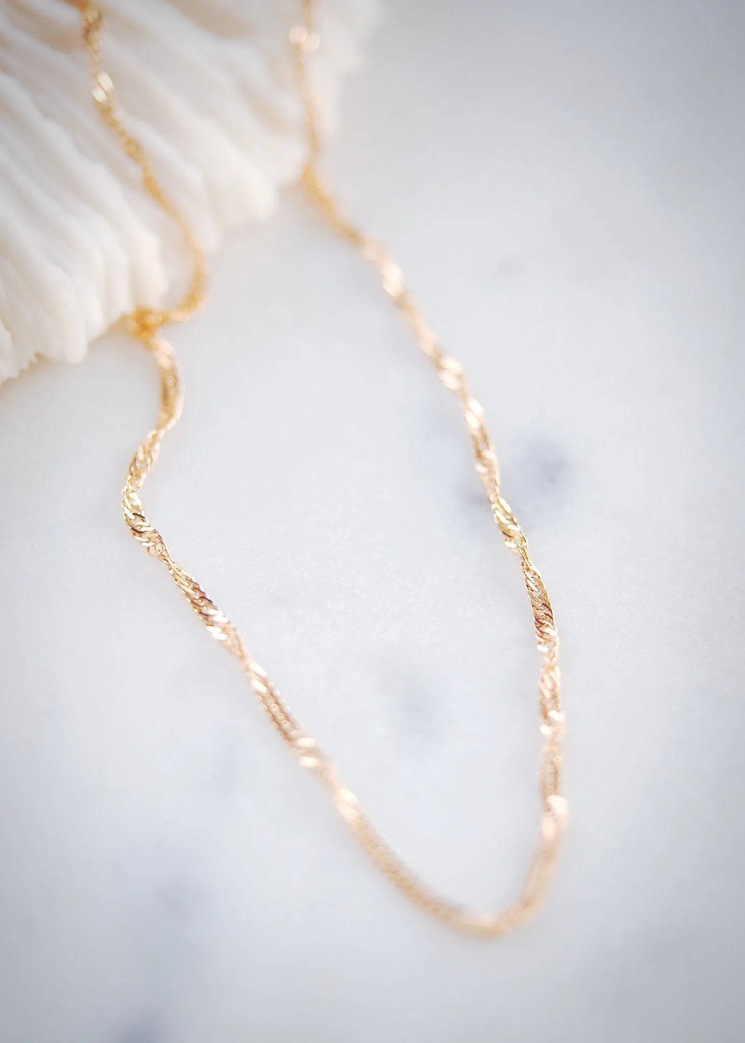 Gold Filled Singapore Chain Necklace - Luana