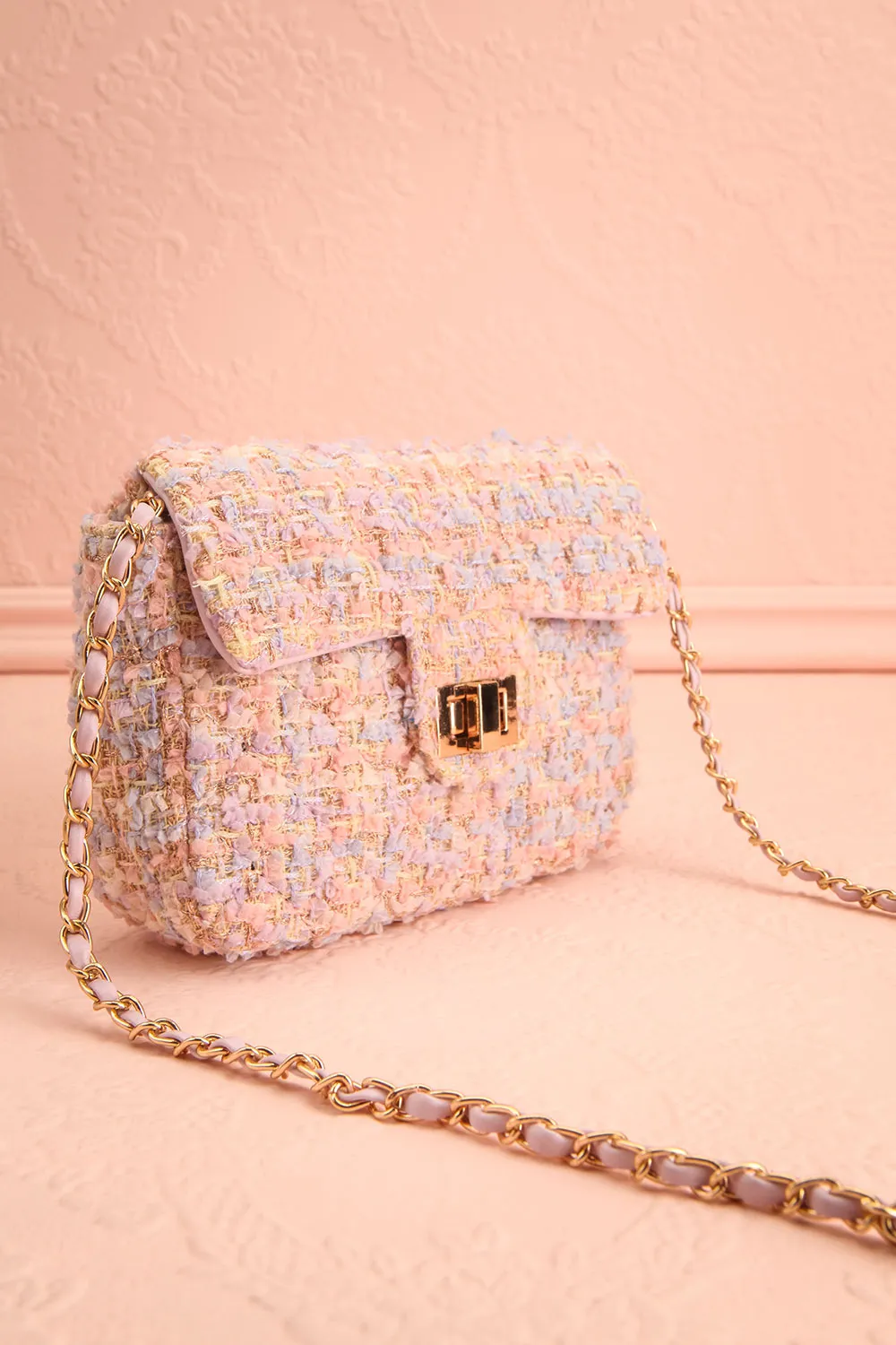 Harmonia Pink | Small Clutch Bag w/ Chain Strap