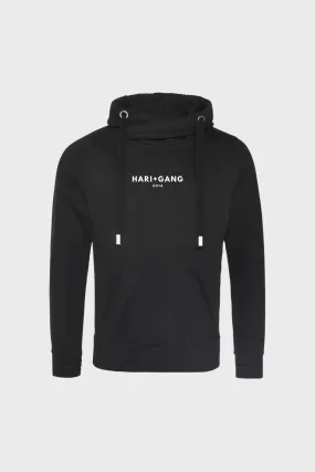 HATG Black Logo Cowl Neck Hoodie