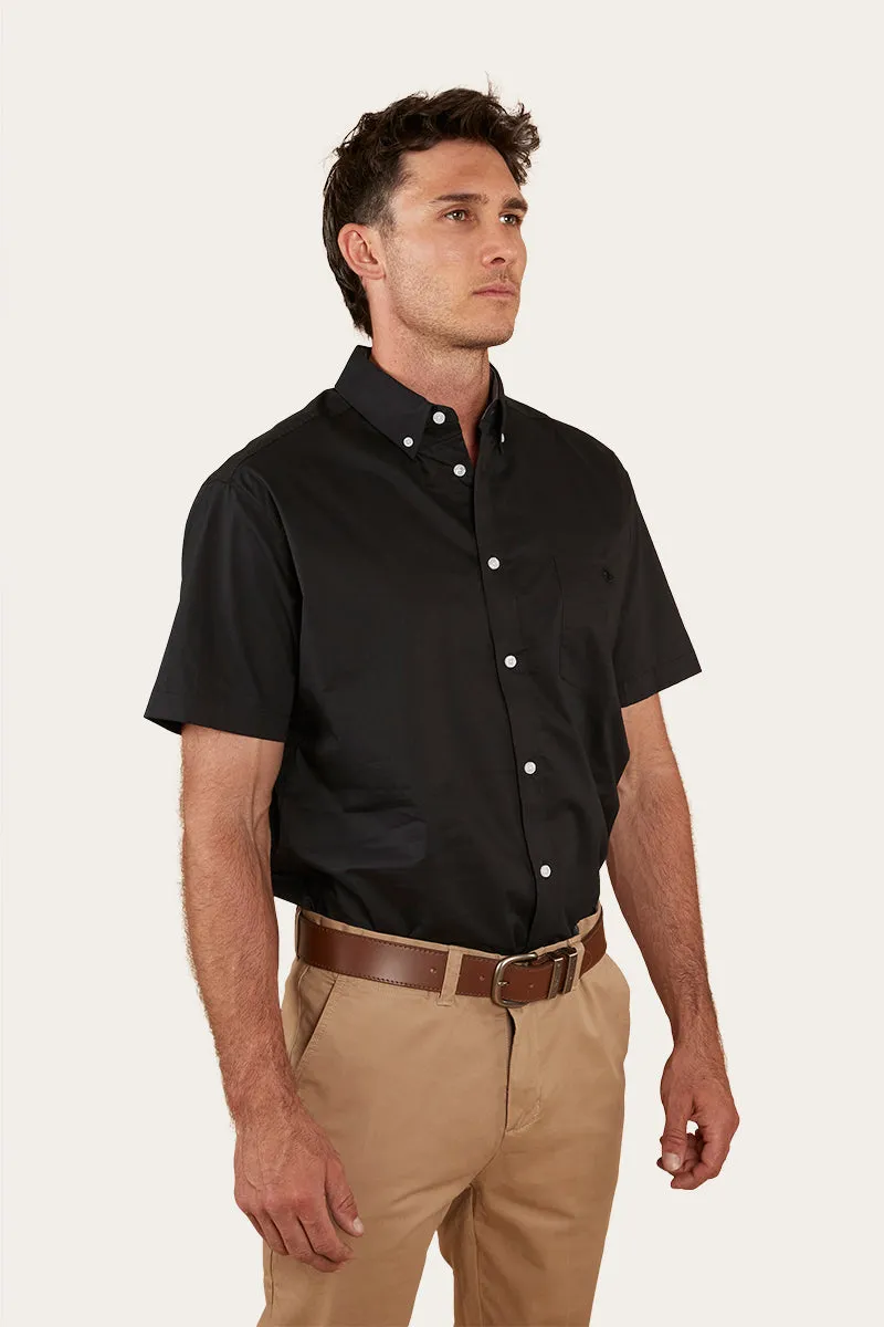 Heritage Mens Short Sleeve Dress Shirt - Black