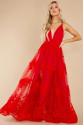 In Any Event Red Maxi Dress