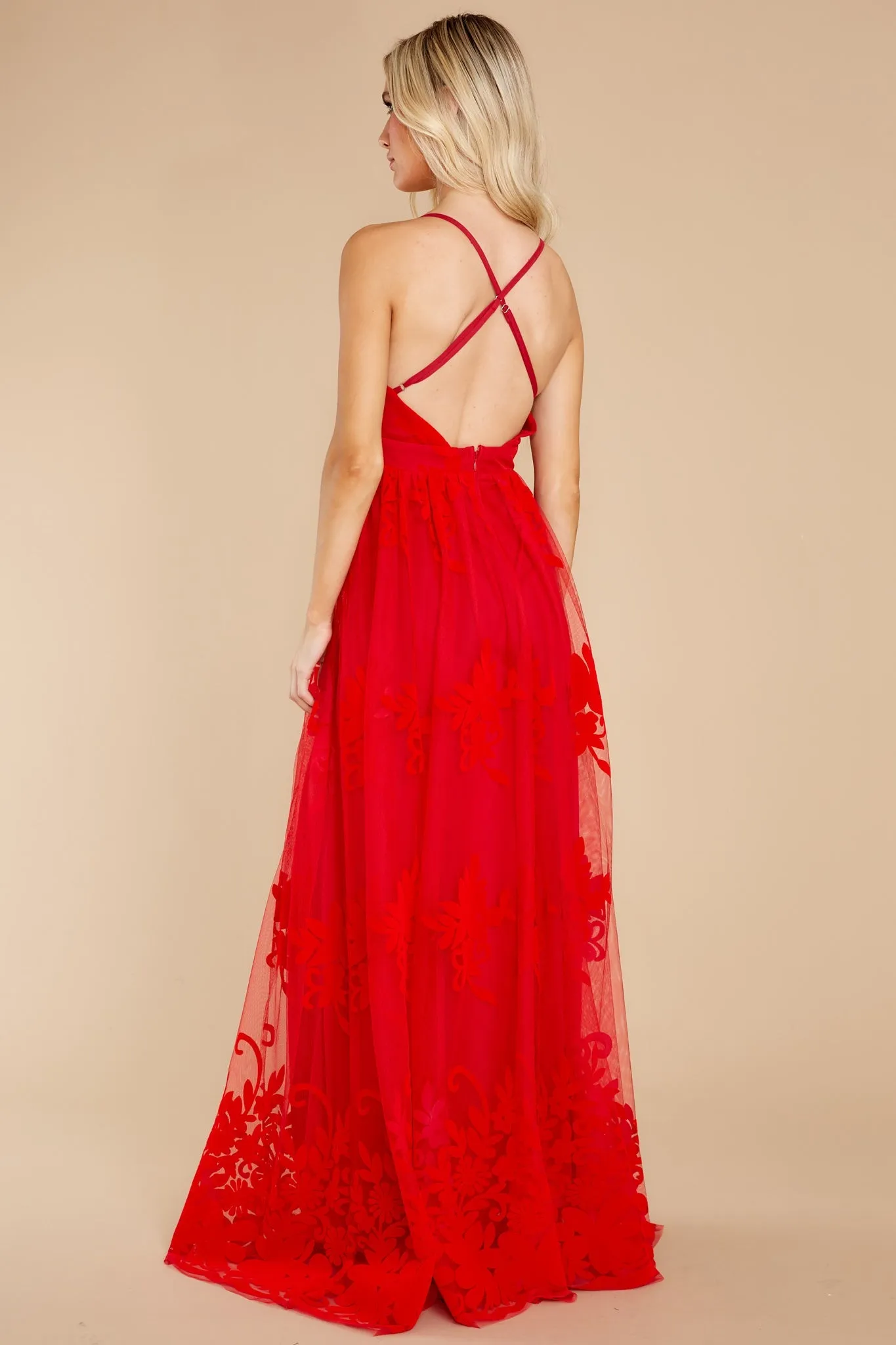 In Any Event Red Maxi Dress