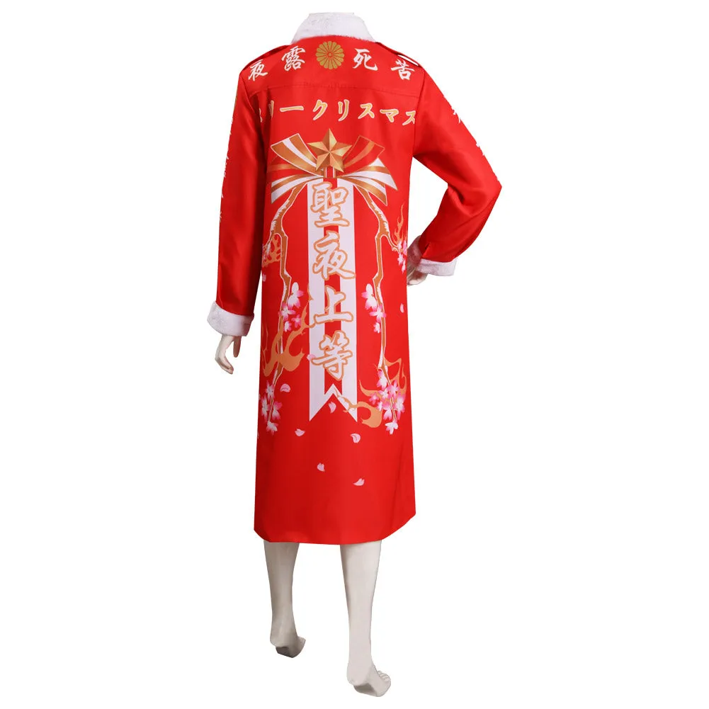 Japanese Bosozoku Kimono Cosplay Costume Christmas Red Coat Outfits Halloween Carnival Suit