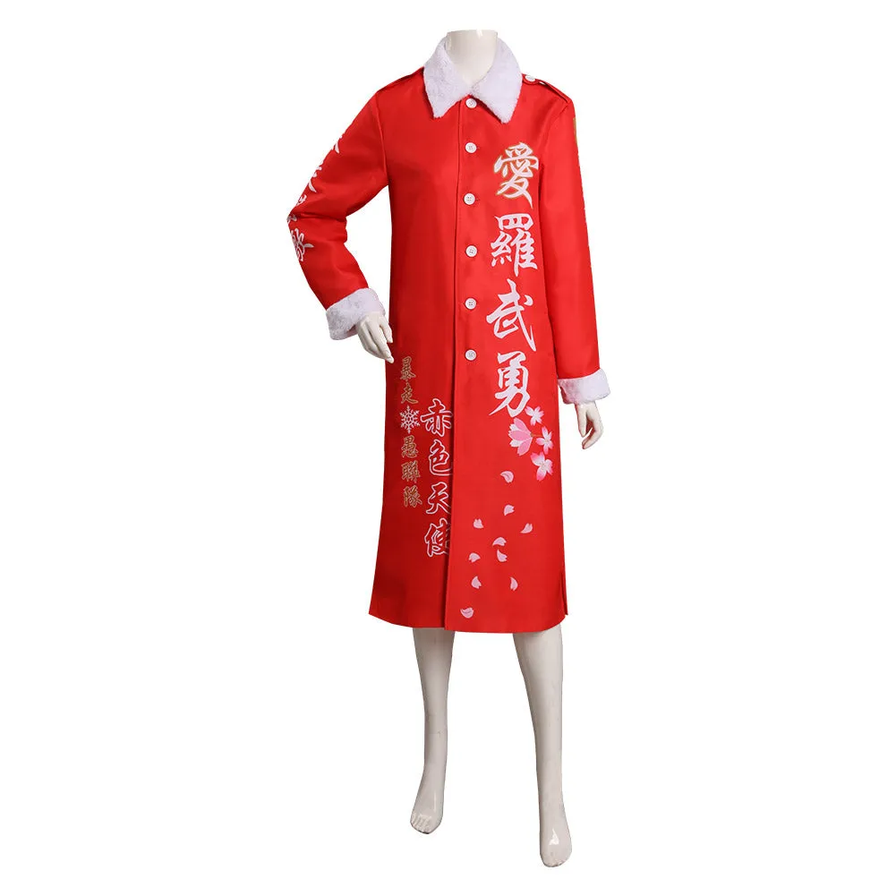 Japanese Bosozoku Kimono Cosplay Costume Christmas Red Coat Outfits Halloween Carnival Suit