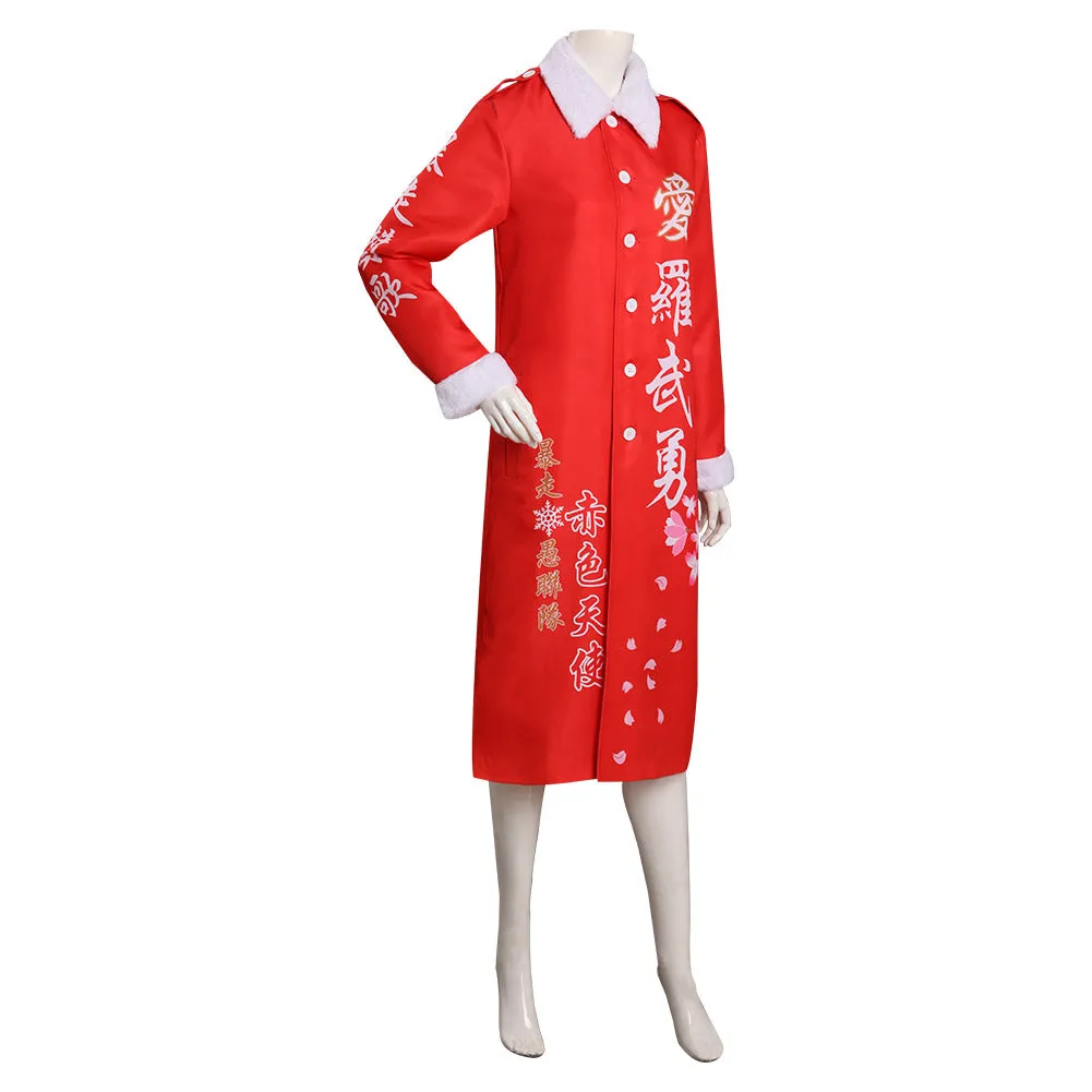 Japanese Bosozoku Kimono Cosplay Costume Christmas Red Coat Outfits Halloween Carnival Suit