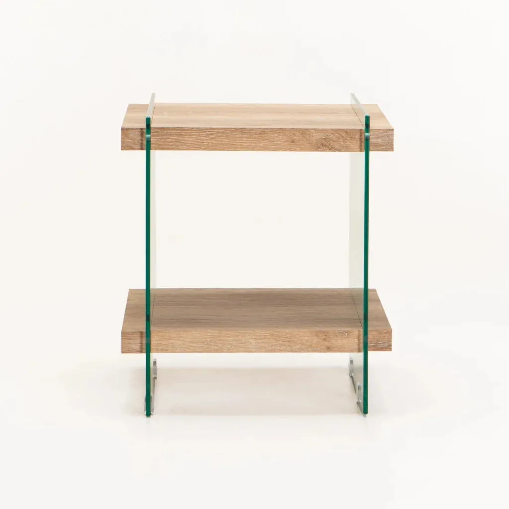 JULEP 45x45cm 8MM TEMPERED GLASS SIDE TABLE